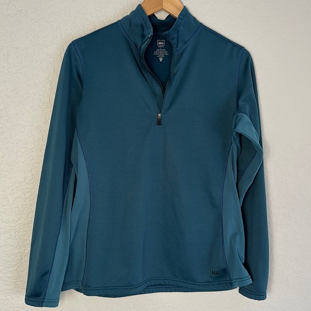 REI Women's Teal Quarter-Zip Pullover Jacket